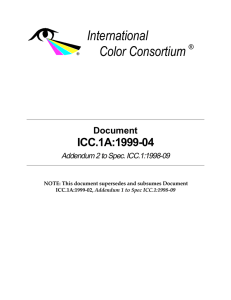 International Color Consortium ICC.1A:1999-04 Document