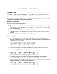 Unit 3: Classification and Tabulation