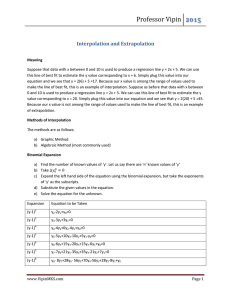 Professor Vipin  2015 Interpolation and Extrapolation