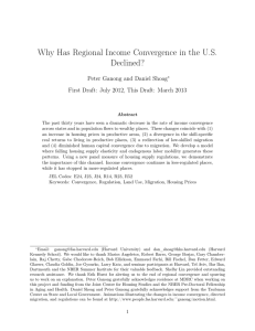 Why Has Regional Income Convergence in the U.S. Declined?