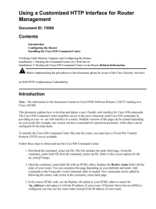 Using a Customized HTTP Interface for Router Management Contents Document ID: 15086