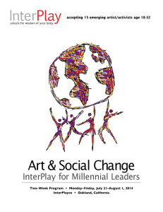 Art &amp; Social Change InterPlay for Millennial Leaders