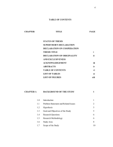 vi TABLE OF CONTENTS CHAPTER
