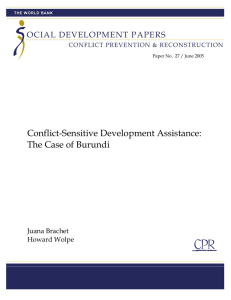 Conflict-Sensitive Development Assistance: The Case of Burundi Juana Brachet