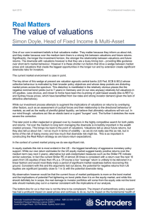 The value of valuations Real Matters