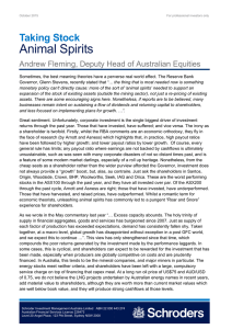 Animal Spirits Taking Stock Andrew Fleming, Deputy Head of Australian Equities