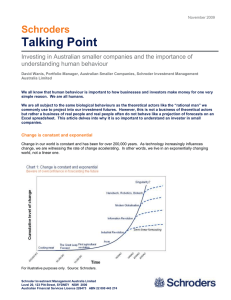 Talking Point Schroders Investing in Australian smaller companies and the importance of