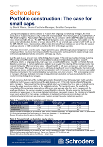 Schroders  Portfolio construction: The case for small caps