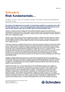 Risk fundamentals… Schroders Australia Limited