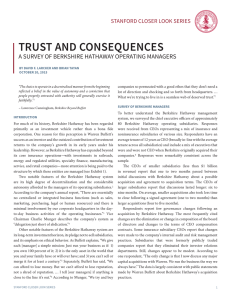 trust and consequences a Survey of berKShire hathaway operating managerS