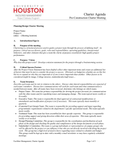 Charter Agenda  Pre-Construction Charter Meeting