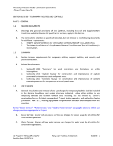 SECTION 01 50 00 - TEMPORARY FACILITIES AND CONTROLS 1.1 RELATED DOCUMENTS