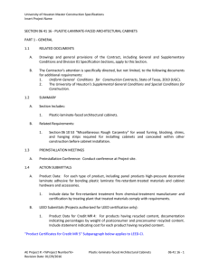 SECTION 06 41 16 - PLASTIC-LAMINATE-FACED ARCHITECTURAL CABINETS 1.1 RELATED DOCUMENTS