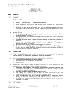 A. Section includes: 1.  Provide____passenger and_____ service traction elevators.