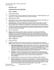 University of Houston Master Construction Specifications Insert Project Name  1.1