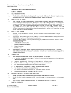 University of Houston Master Construction Specifications Insert Project Name  1.1