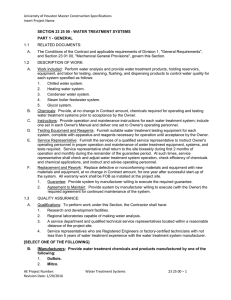 University of Houston Master Construction Specifications Insert Project Name  1.1