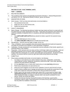 University of Houston Master Construction Specifications Insert Project Name  1.1