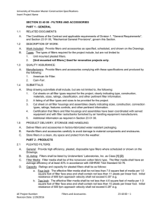 University of Houston Master Construction Specifications Insert Project Name  1.1