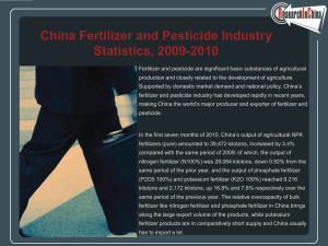 China Fertilizer and Pesticide Industry Statistics, 2009-2010