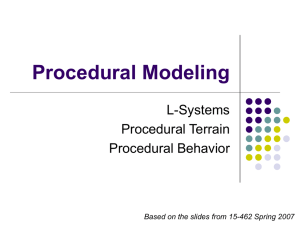 Procedural Modeling L-Systems Procedural Terrain Procedural Behavior