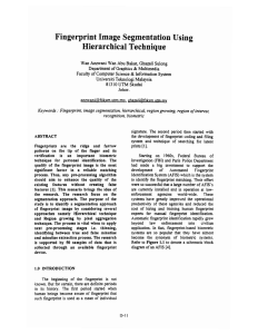 Fingerprint Image Segmentation Using Hierarchical Technique Bakar, &amp;