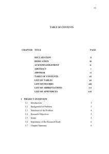 vii TABLE OF CONTENTS CHAPTER TITLE