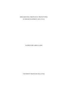 IMPLEMENTING THROWAWAY PROTOTYPING IN WEB DEVELOPMENT LIFE CYCLE NAZREEN BIN ABDULLASIM