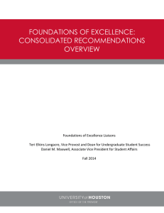 FOUNDATIONS OF EXCELLENCE: CONSOLIDATED RECOMMENDATIONS OVERVIEW
