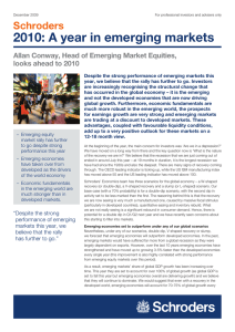 2010: A year in emerging markets Schroders looks ahead to 2010