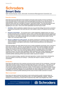 Schroders  Smart Beta QEP Global Equity Team, Schroder Investment Management Australia Ltd