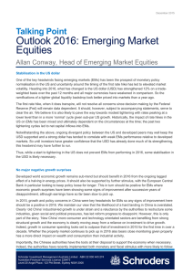 Outlook 2016: Emerging Market Equities Talking Point