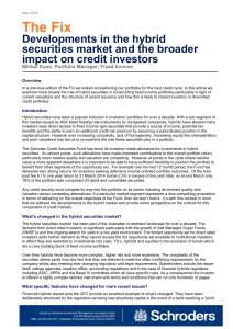 The Fix  Developments in the hybrid securities market and the broader