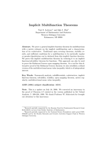 Implicit Multifunction Theorems Yuri S. Ledyaev and Qiji J. Zhu