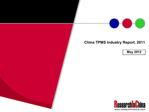 China TPMS Industry Report, 2011 May 2012