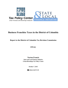 Business Franchise Taxes in the District of Columbia  FINAL