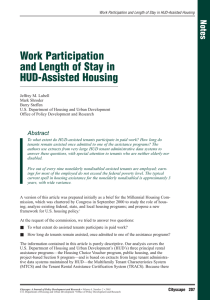 Work Participation and Length of Stay in HUD-Assisted Housing Notes