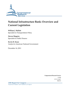 National Infrastructure Bank: Overview and Current Legislation