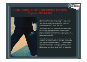 China Apple Juice Concentrate Industry Report, 2008-2009