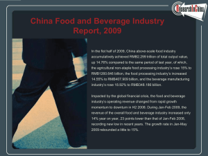 China Food and Beverage Industry Report, 2009