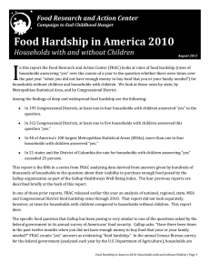 I Food Hardship in America 2010 Households with and without Children