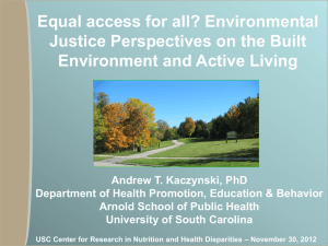 Equal access for all? Environmental Justice Perspectives on the Built