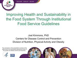 Improving Health and Sustainability in the Food System Through Institutional