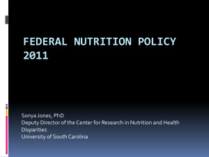 FEDERAL NUTRITION POLICY 2011