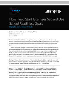 How Head Start Grantees Set and Use School Readiness Goals