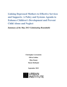 Linking Depressed Mothers to Effective Services Enhance Children’s Development and Prevent