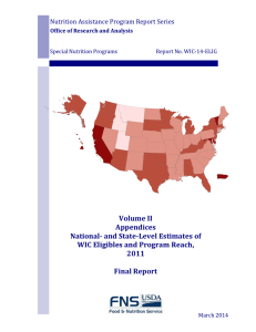 Volume II Appendices National- and State-Level Estimates of WIC Eligibles and Program Reach,