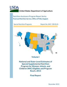 Volume I National and State-Level Estimates of Special Supplemental Nutrition