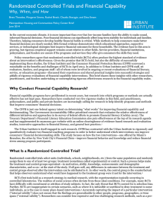 Randomized Controlled Trials and Financial Capability  Why, When, and How