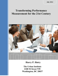 Transforming Performance Measurement for the 21st Century  Harry P. Hatry